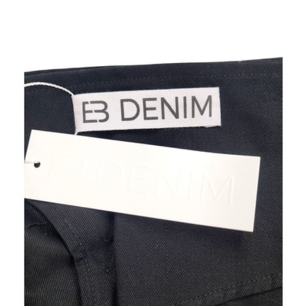 EB Denim Wrap Micro Mini Skirt Black XL Buckle Belt Made USA NWT 100% Cotton 90s - Picture 6 of 8